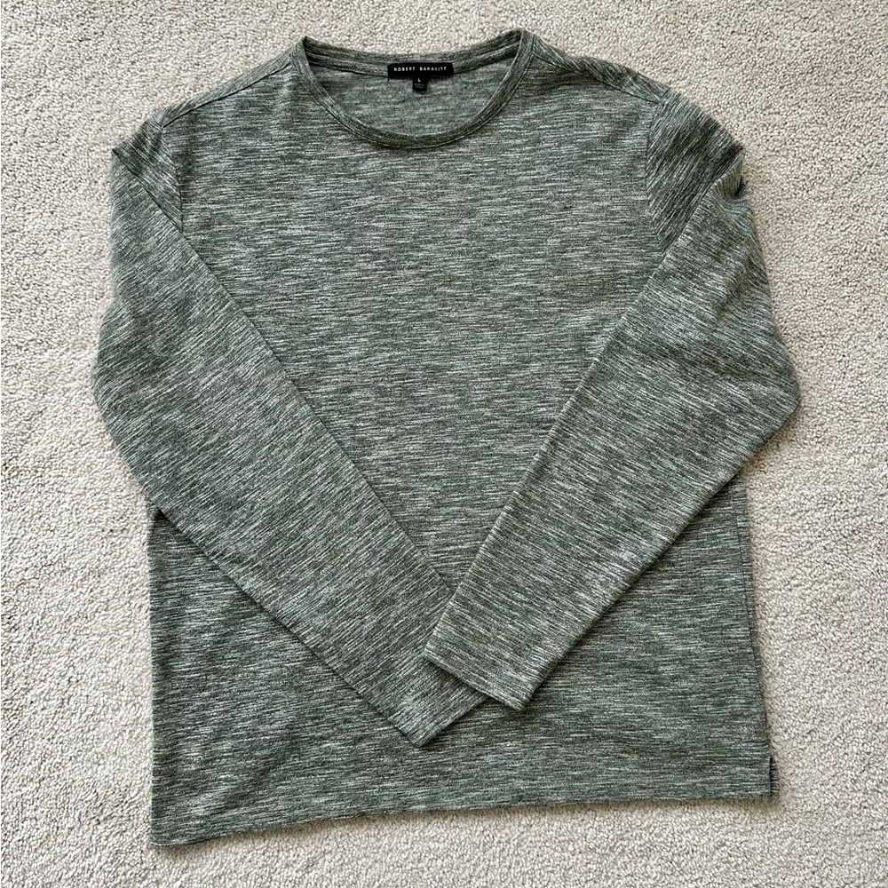 Robert Barakett Long Sleeve Crewneck Shirt - Men’s Large - Greenish White
